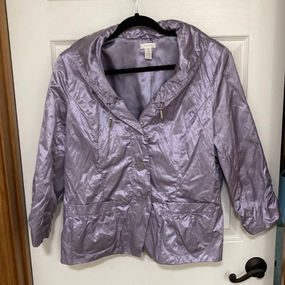 Chico’s purple glimmer jacket